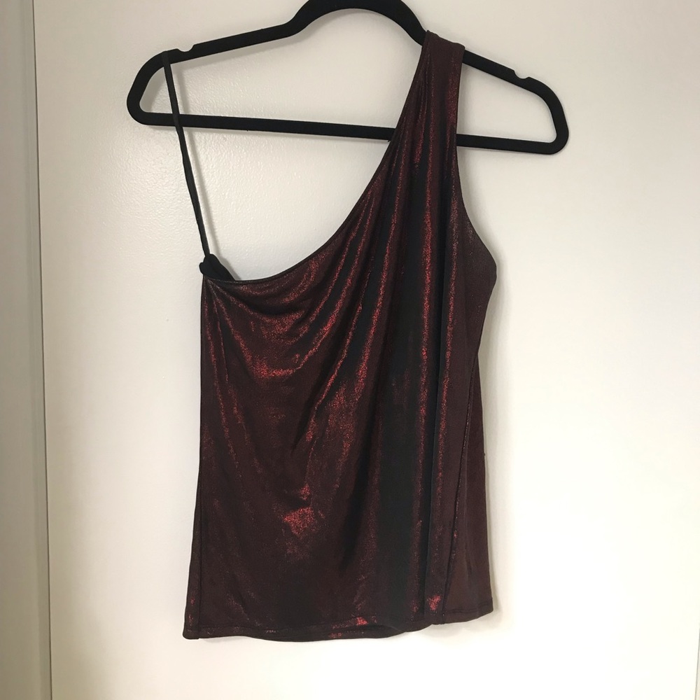 New York & Co one shoulder shimmer top